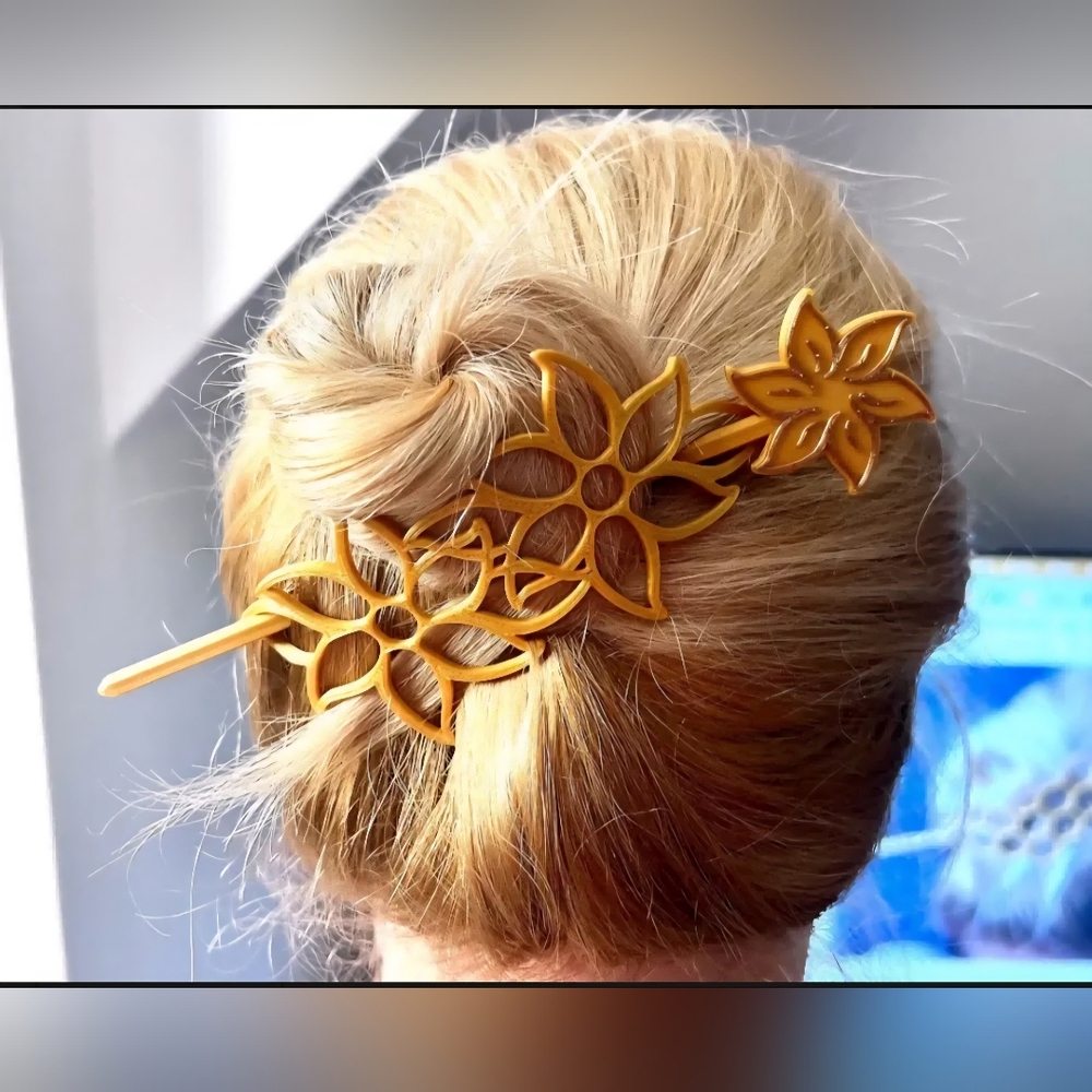 3D Printed Floral Hairpin